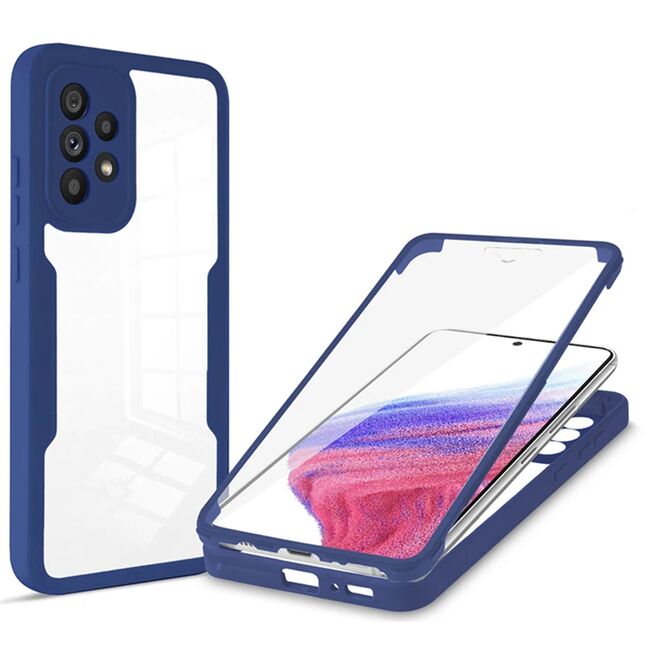 Pachet 360: Husa cu folie integrata pentru  Samsung Galaxy A53 5G Cover360 fata / spate - albastru