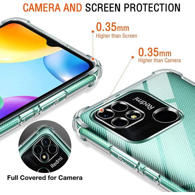 Husa pentru  Xiaomi Poco C40 Slim Anti-Shock 1.5mm reinforced 4 corners, Transparent