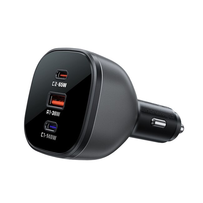 Incarcator auto 2x USB-C, USB, 165W, Fast Charging, Intelligent Temperature Control, Acefast B14, negru
