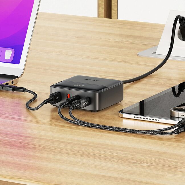 Statie incarcare 4in1 GaN 65W pentru telefon, 2x USB, 2x Type-C Acefast Z6