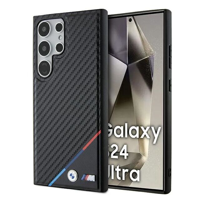 Husa premium pentru  Samsung Galaxy S24 Ultra compatibila MagSafe BMW Signature - Negru denim