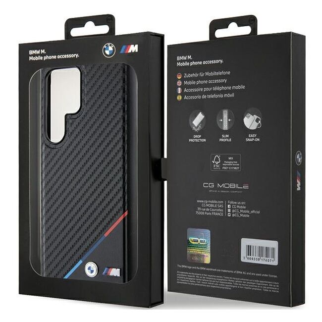 Husa premium pentru  Samsung Galaxy S24 Ultra compatibila MagSafe BMW Signature - Negru denim