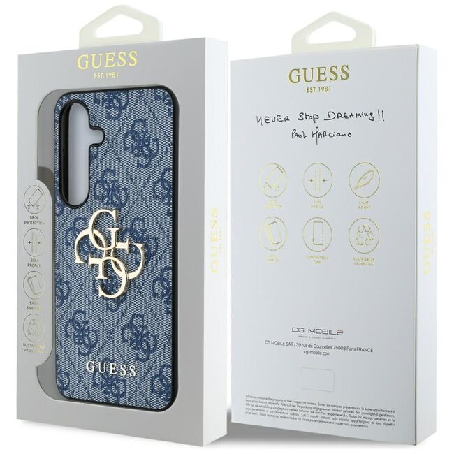 Husa premium pentru  Samsung Galaxy S25 Guess Elegance Series - Albastru