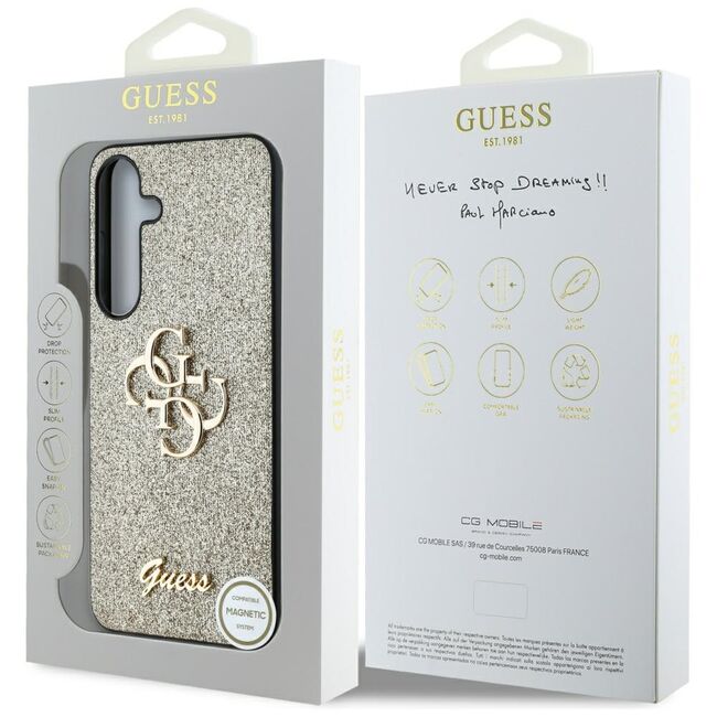 Husa premium pentru  Samsung Galaxy S25 Guess Elegance Series - Auriu