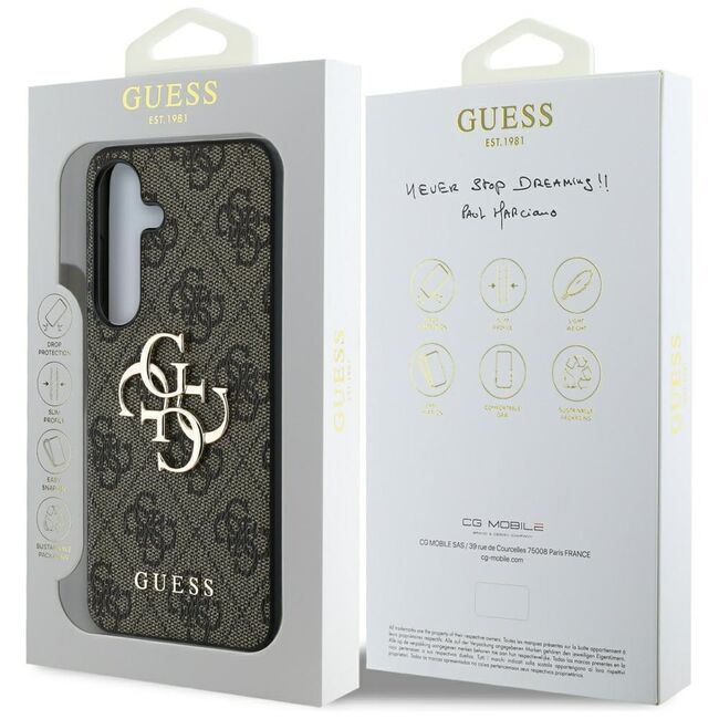 Husa premium pentru  Samsung Galaxy S25 Guess Elegance Series - Maro inchis