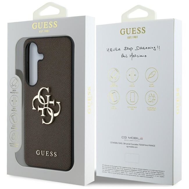 Husa premium pentru  Samsung Galaxy S25 Guess Elegance Series - Maro