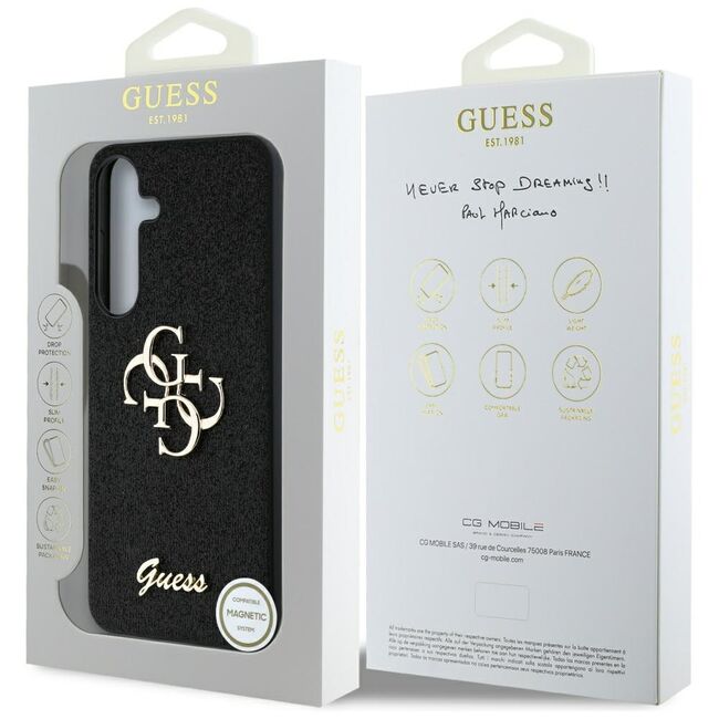 Husa premium pentru  Samsung Galaxy S25 Guess Elegance Series - Negru denim