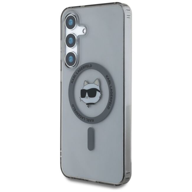 Husa premium pentru  Samsung Galaxy S25 Karl Lagerfeld compatibila Magsafe - Argintiu