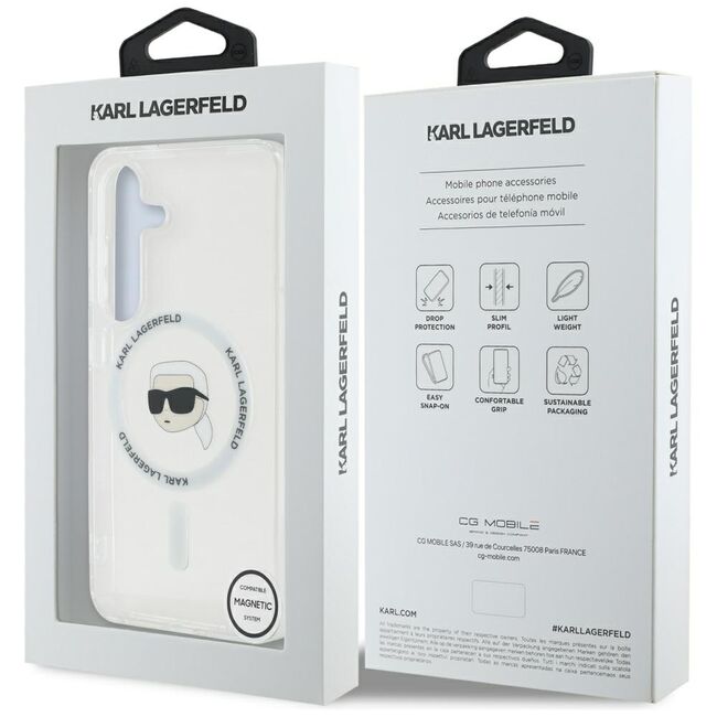 Husa premium pentru  Samsung Galaxy S25 Karl Lagerfeld compatibila Magsafe - Clear