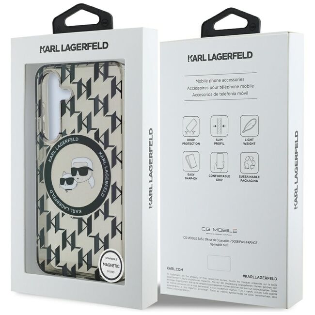 Husa premium pentru  Samsung Galaxy S25 Karl Lagerfeld compatibila Magsafe - Gri