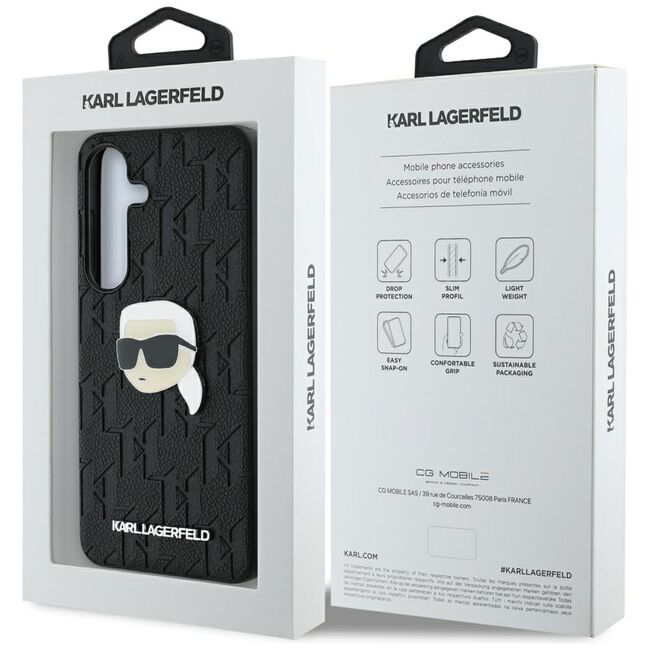 Husa premium pentru  Samsung Galaxy S25 Karl Lagerfeld superior quality - Negru print