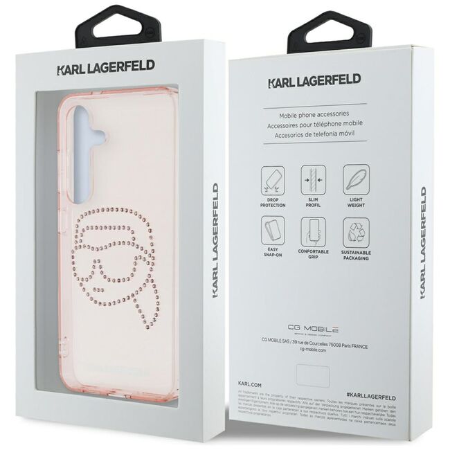 Husa premium pentru  Samsung Galaxy S25 Karl Lagerfeld superior quality - Roz pal