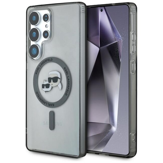 Husa premium pentru  Samsung Galaxy S25 Ultra Karl Lagerfeld compatibila Magsafe - Gri deschis