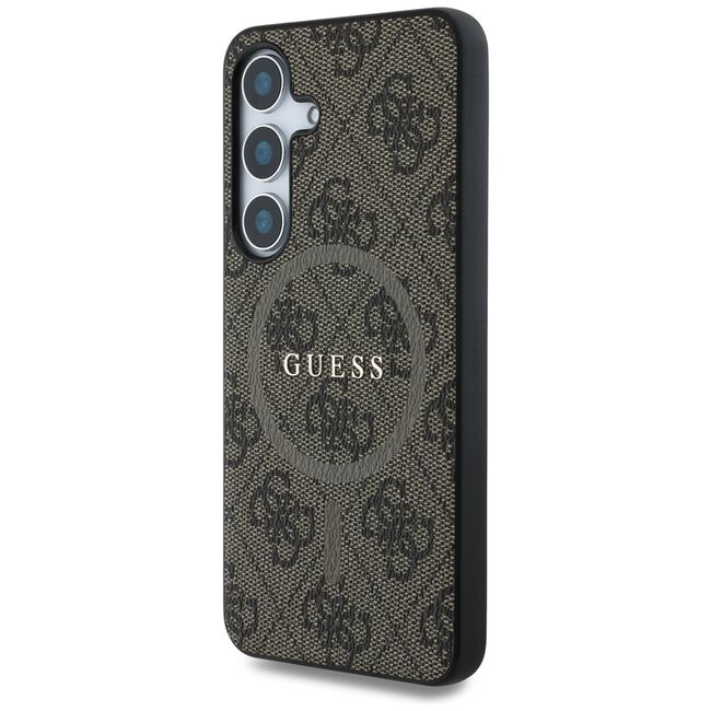 Husa premium pentru  Samsung Galaxy S25 compatibila MagSafe Guess Luxury Series - Maro inchis