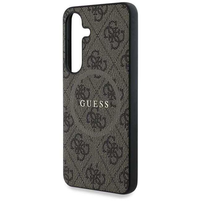 Husa premium pentru  Samsung Galaxy S25 compatibila MagSafe Guess Luxury Series - Maro inchis