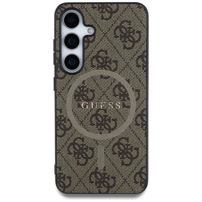 Husa premium pentru  Samsung Galaxy S25 compatibila MagSafe Guess Luxury Series - Maro inchis