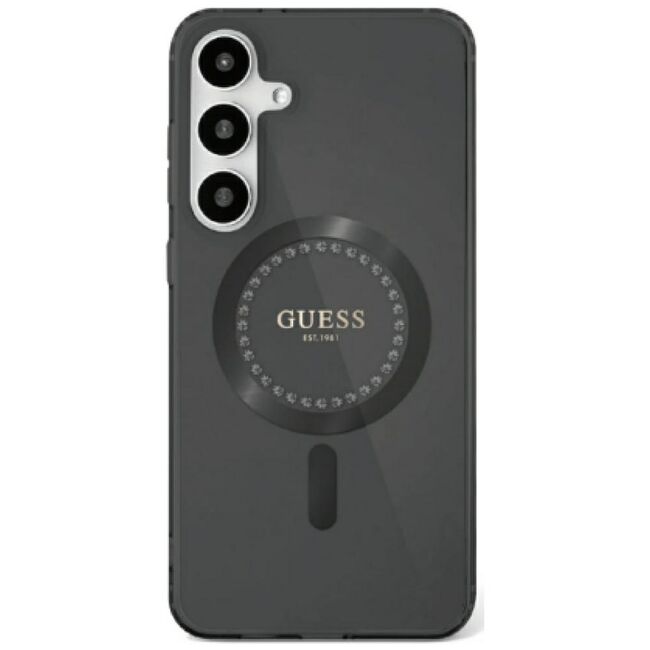 Husa premium pentru  Samsung Galaxy S25 compatibila MagSafe Guess Luxury Series - Negru