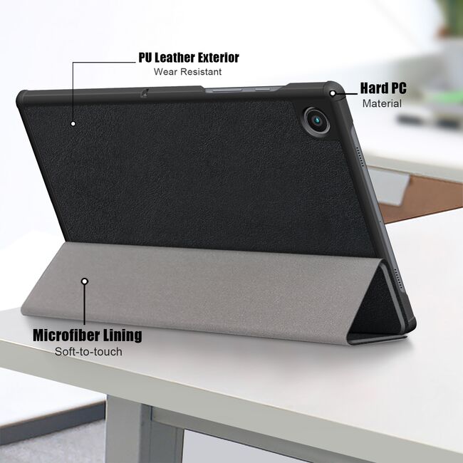 Husa Samsung Galaxy Tab A8 10.5 2021 X200, X205, ProCase UltraSlim de tip stand, negru