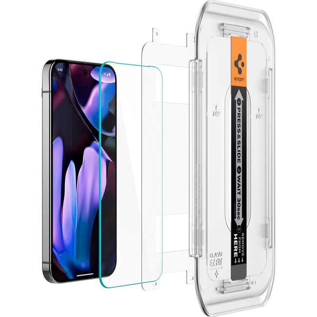 Set 2 x Folie din sticla pentru  Google Pixel 9 Pro XL cu aplicator Spigen - Glas.tR EZ-FIT HD - clear