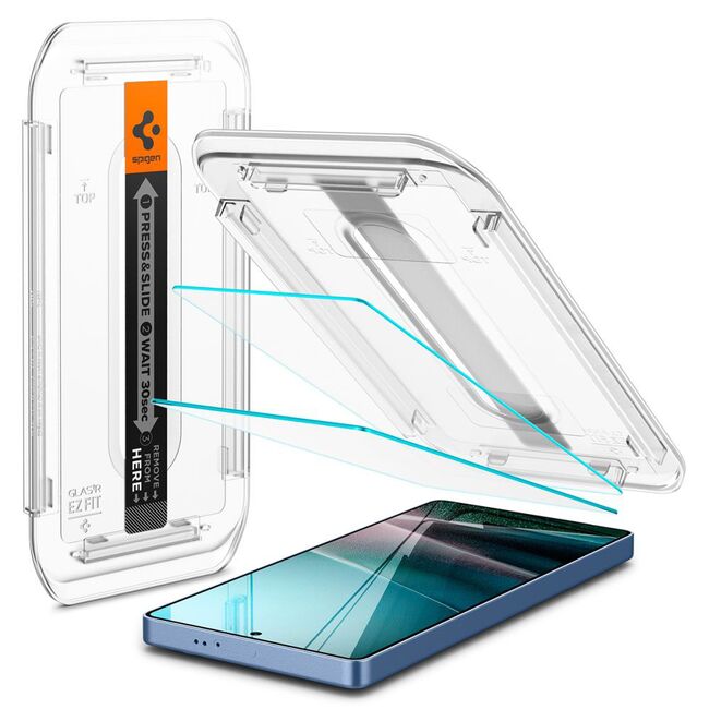 Set 2 x Folie din sticla pentru Samsung Galaxy S25 Ultra cu aplicator Spigen - Glas.tR EZ-FIT HD - clear