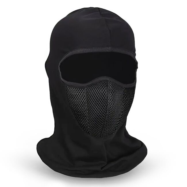 Cagula tactica, masca protectie Ninja Tactical Breathable Mouth Guard, Soft Polyester Fiber, negru