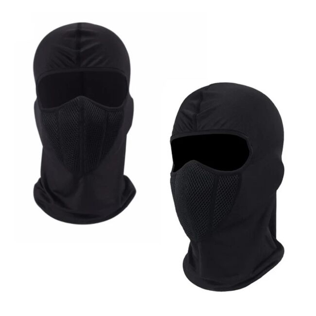 Cagula tactica, masca protectie Ninja Tactical Breathable Mouth Guard, Soft Polyester Fiber, negru