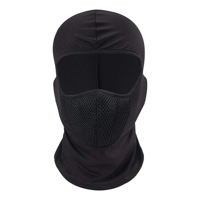 Cagula tactica, masca protectie Ninja Tactical Breathable Mouth Guard, Soft Polyester Fiber, negru