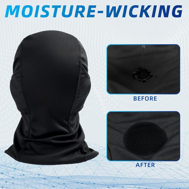 Cagula moto de iarna, fular barbati Techsuit, negru
