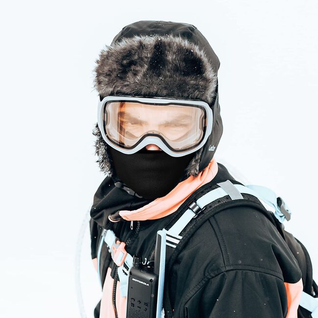 Cagula fleece polar, masca ski Techsuit, termica, unisex, negru
