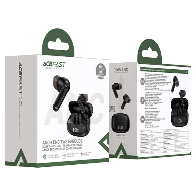Casti True Wireless Type-C, Bluetooth 5.4, Acefast W1, IPX4