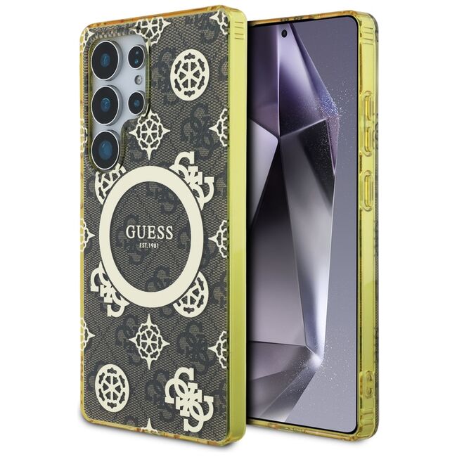 Husa premium pentru  Samsung Galaxy S25 Ultra compatibila MagSafe Guess Luxury Series - Maro deschis