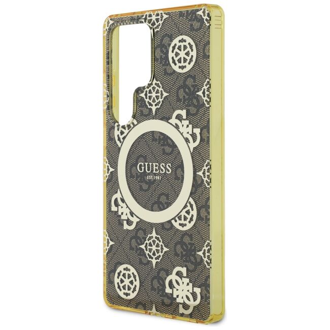 Husa premium pentru  Samsung Galaxy S25 Ultra compatibila MagSafe Guess Luxury Series - Maro deschis