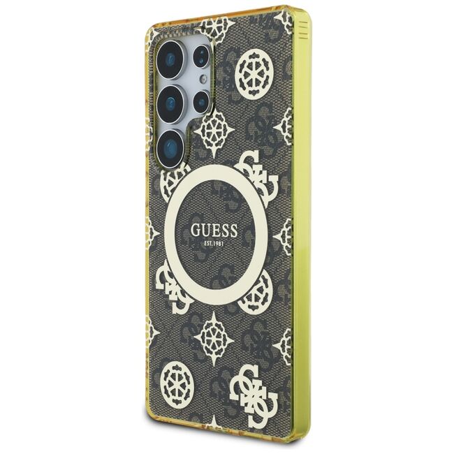Husa premium pentru  Samsung Galaxy S25 Ultra compatibila MagSafe Guess Luxury Series - Maro deschis