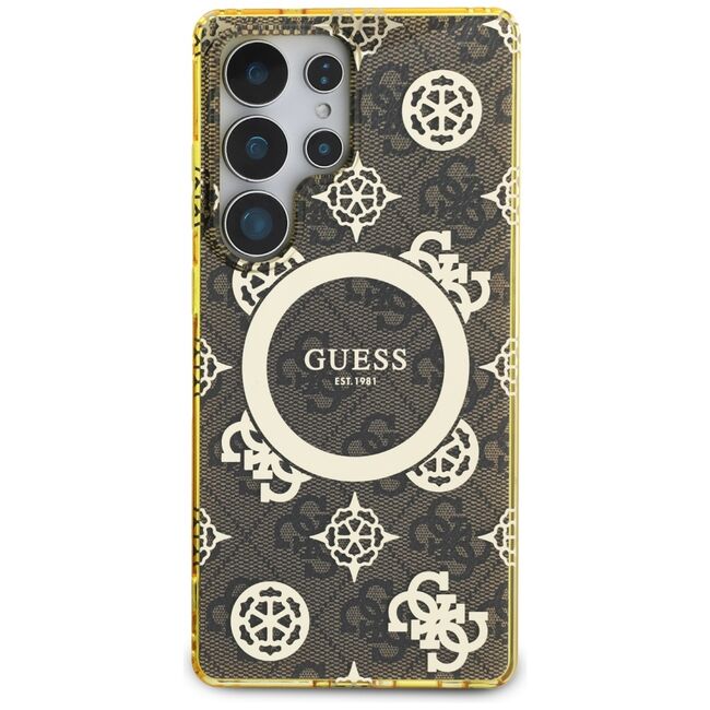 Husa premium pentru  Samsung Galaxy S25 Ultra compatibila MagSafe Guess Luxury Series - Maro deschis