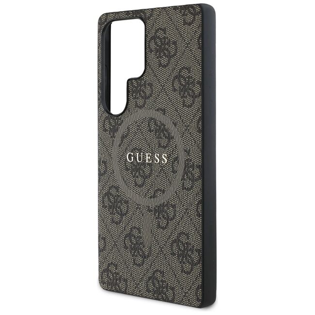 Husa premium pentru  Samsung Galaxy S25 Ultra compatibila MagSafe Guess Luxury Series - Maro inchis