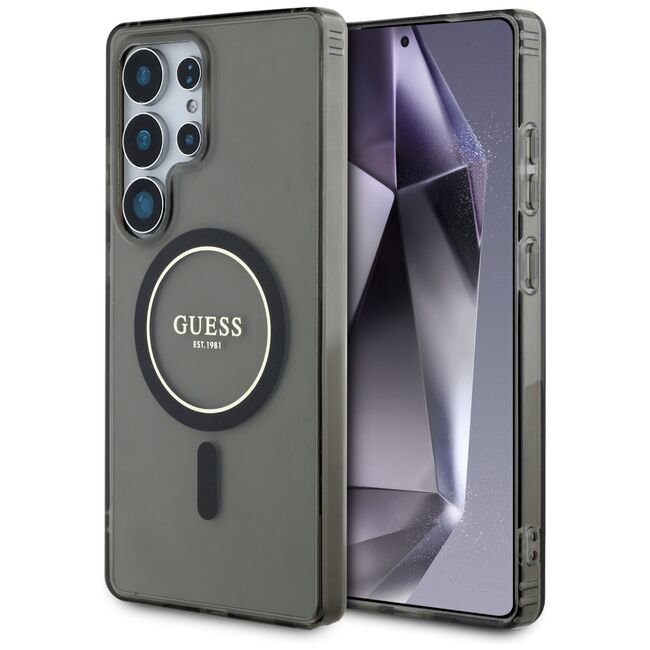Husa premium pentru  Samsung Galaxy S25 Ultra compatibila MagSafe Guess Luxury Series - Negru denim