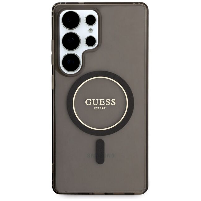 Husa premium pentru  Samsung Galaxy S25 Ultra compatibila MagSafe Guess Luxury Series - Negru denim