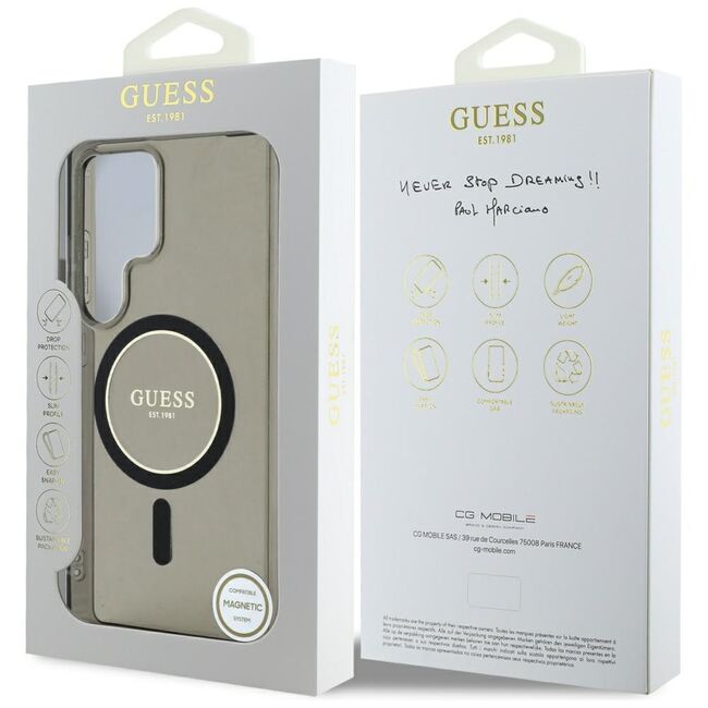 Husa premium pentru  Samsung Galaxy S25 Ultra compatibila MagSafe Guess Luxury Series - Negru denim