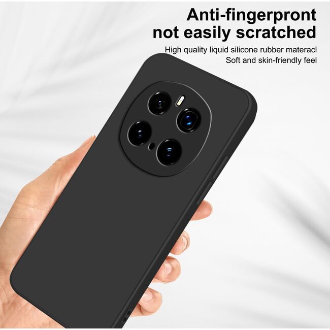 Husa pentru Honor Magic 7 Pro Liquid Silicone, subțire, captusita cu microfibra, anti amprentă, protectie cameră foto, Albastru