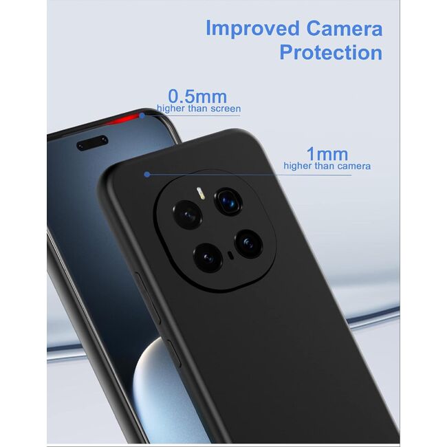 Husa pentru Honor Magic 7 Pro Liquid Silicone, subțire, captusita cu microfibra, anti amprentă, protectie cameră foto, Albastru