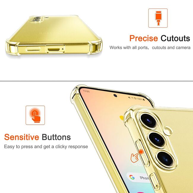 Husa pentru Samsung Galaxy S24 Plus Anti Shock 1.3mm Reinforced 4 corners (transparent)