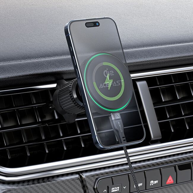 Suport telefon auto magnetic wireless Acefast D33, Qi2, 15W