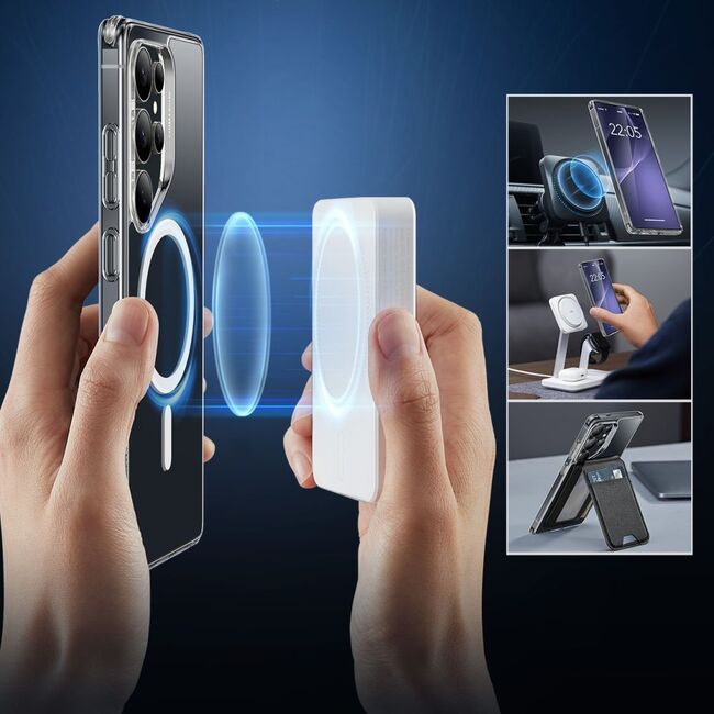Husa premium pentru  Samsung Galaxy S25 Ultra compatibila MagSafe ESR - Classic Hybrid HaloLock - Transparent