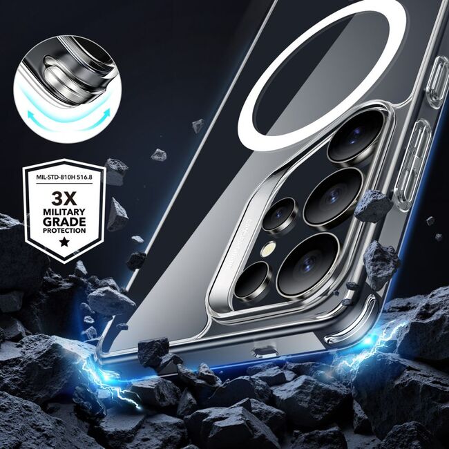 Husa premium pentru  Samsung Galaxy S25 Ultra compatibila MagSafe ESR - Classic Hybrid HaloLock - Transparent