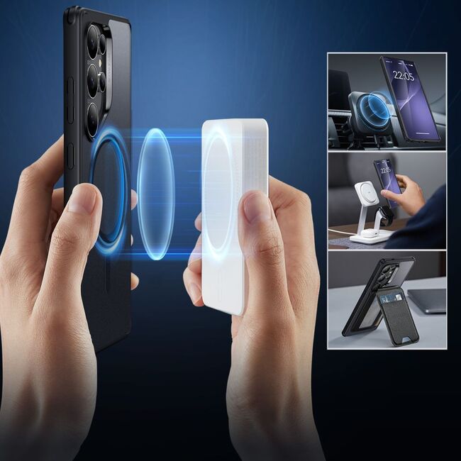 Husa premium pentru  Samsung Galaxy S25 Ultra compatibila MagSafe ESR - Classic Hybrid HaloLock - Negru mat