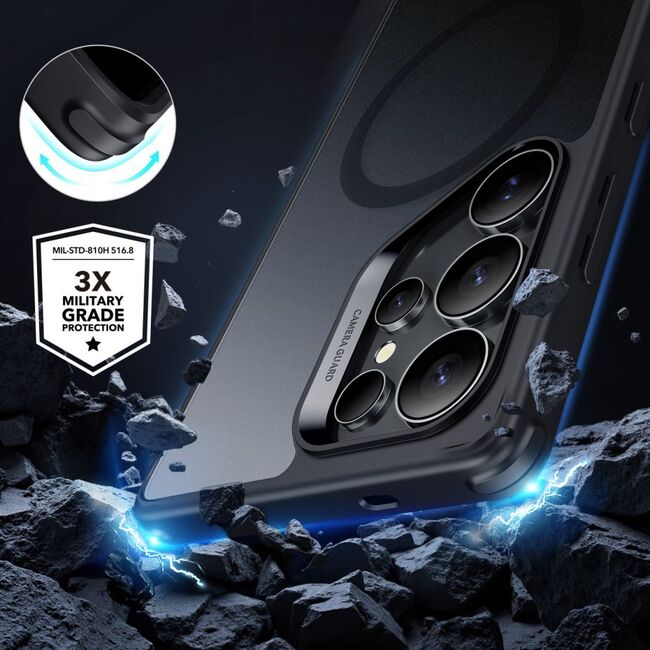 Husa premium pentru  Samsung Galaxy S25 Ultra compatibila MagSafe ESR - Classic Hybrid HaloLock - Negru mat