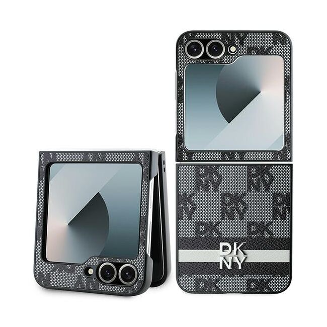 Husa premium pentru  Samsung Galaxy Z Flip 6 DKNY Pattern Energy - Gri