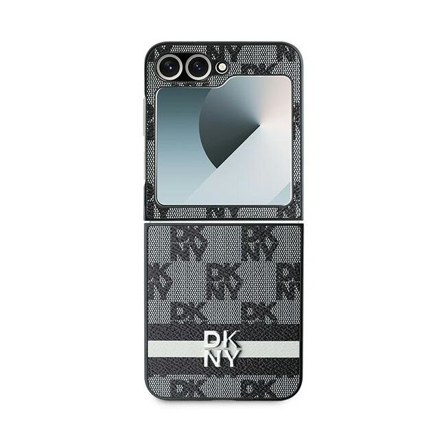 Husa premium pentru  Samsung Galaxy Z Flip 6 DKNY Pattern Energy - Gri