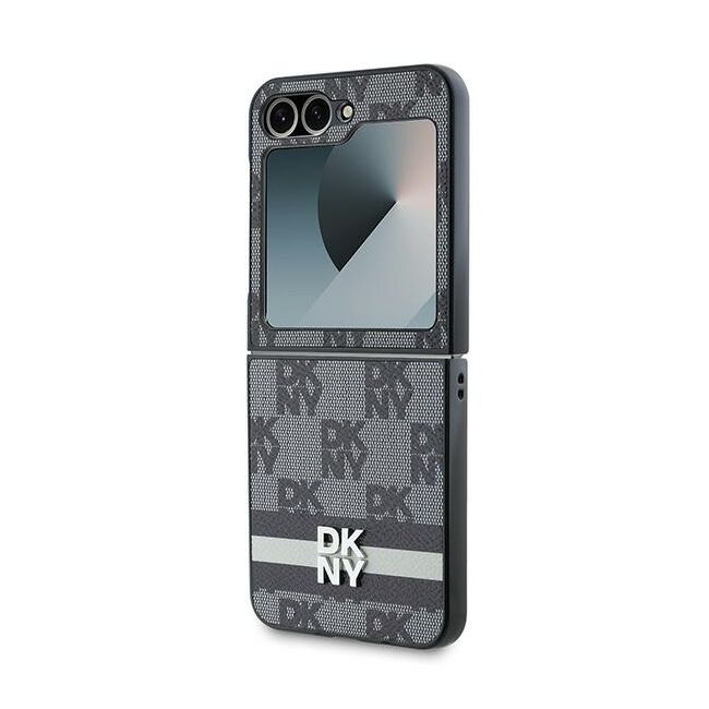 Husa premium pentru  Samsung Galaxy Z Flip 6 DKNY Pattern Energy - Gri