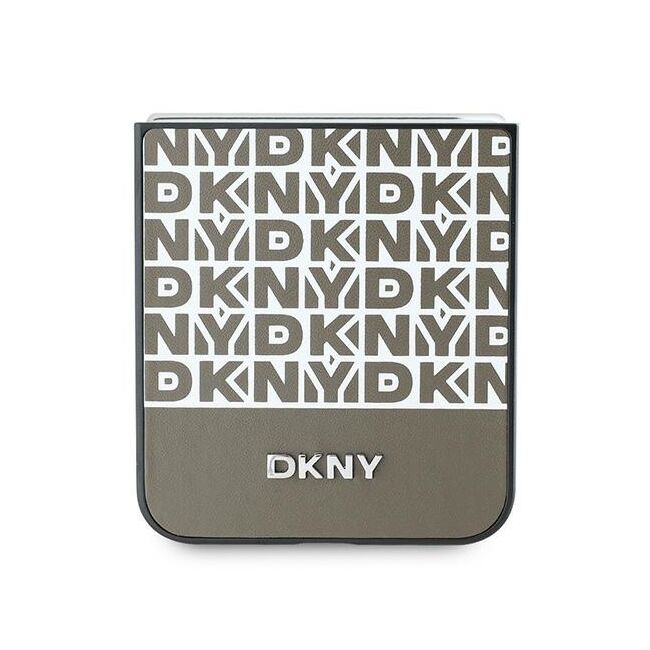 Husa premium pentru  Samsung Galaxy Z Flip 6 DKNY Pattern Energy - Maro